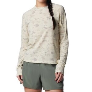 Columbia PFG Uncharted Waters Long Sleeve Sun Shirt Fishing Camo Cream W Med UPF